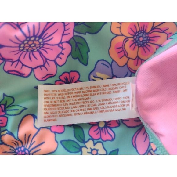 Girls One Piece Swimsuit, Floral Print and Pink, Size XL (14), Cat & Jack, NWT - Picture 6 of 9